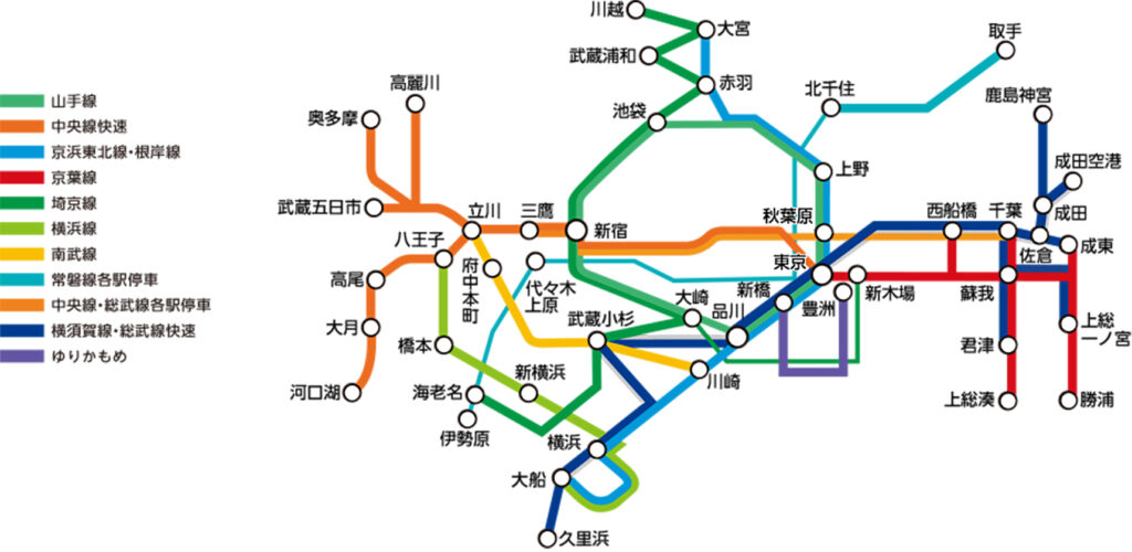 JR東日本　トレインチャンネル　掲出位置図