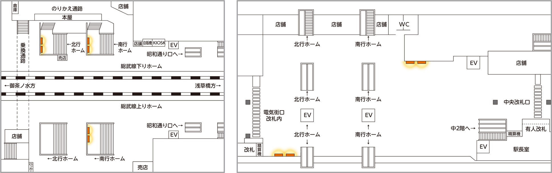 JR東日本　駅ポスター　秋葉原セット　掲出位置図