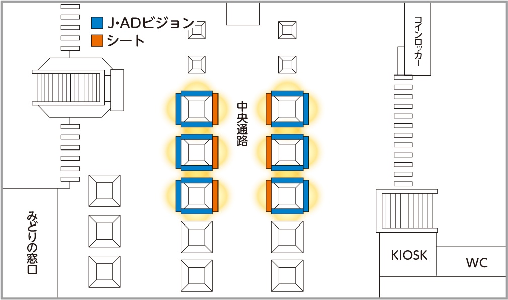 JR東日本　池袋中央通路デジタルシートセット　掲出位置