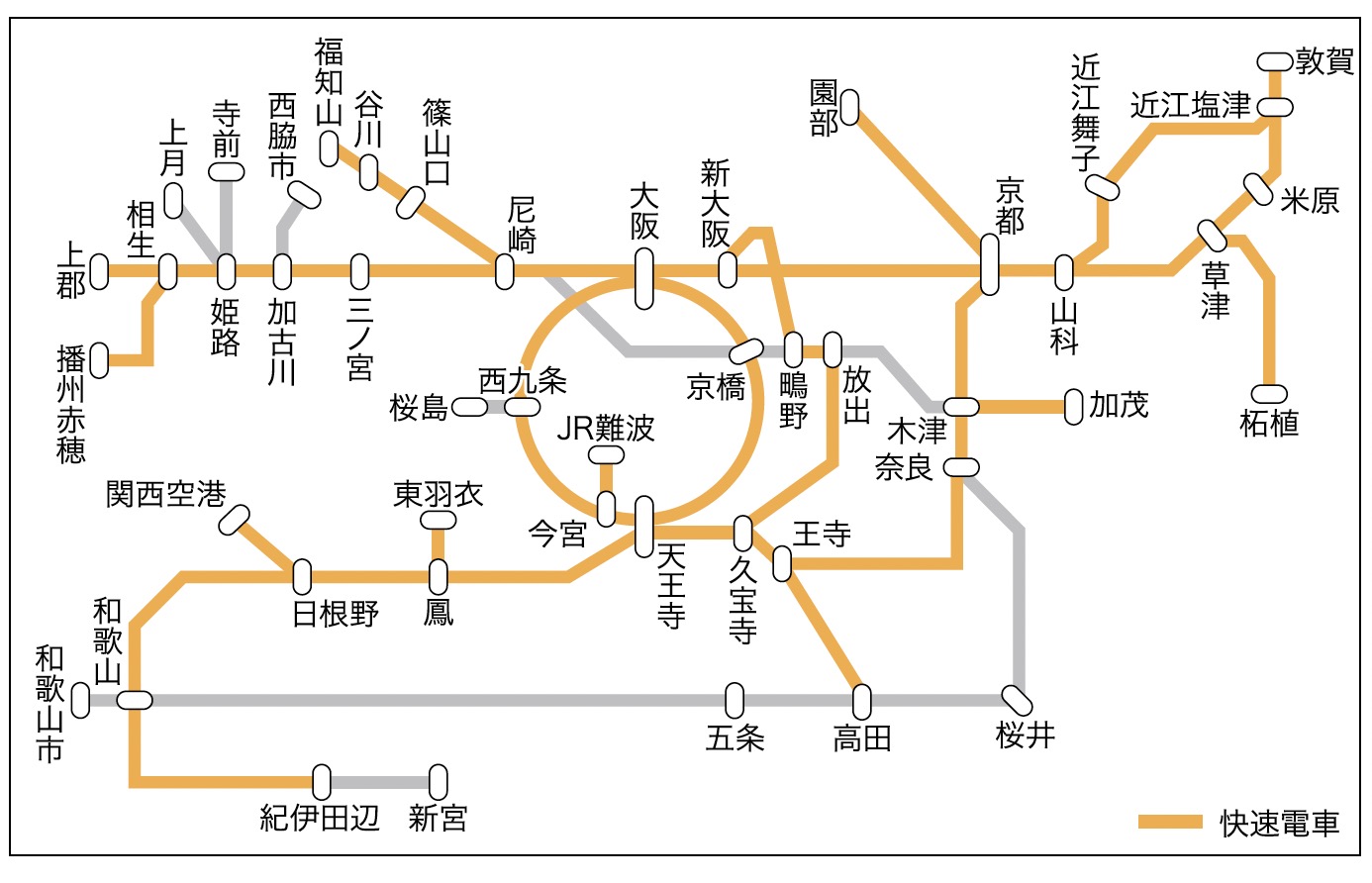 ドア横快速路線図