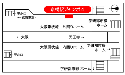 JR西日本　駅ポスター　京橋駅ジャンボ　掲出位置